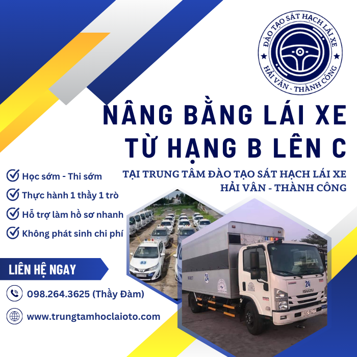 Nâng Hạng GPLX Hang B Lên Hạng C