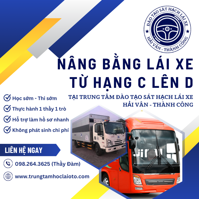 Nâng Hạng GPLX Hang C Lên Hạng D